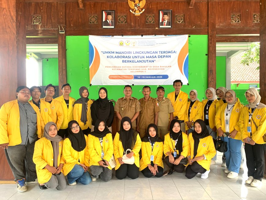 Berkolaborasi dengan UMKM, Puskesmas, dan Perhutani, Pengabdian Masyarakat UKM P2J Universitas Bojonegoro di Desa Bakulan Resmi Dibuka