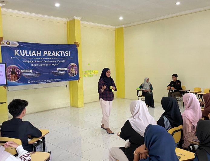 Prodi Administrasi Publik FISIP Unigoro Gelar Kuliah Praktisi: Membahas Tema Kebijakan Afirmasi Gender dalam Perspektif Hukum Administrasi Negara