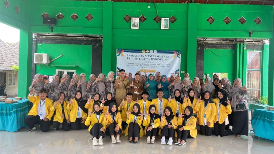 Gandeng DLH, UKM P2J Unigoro Edukasi Warga Ngunut Kelola Sampah Organik Lewat Maggot BSF