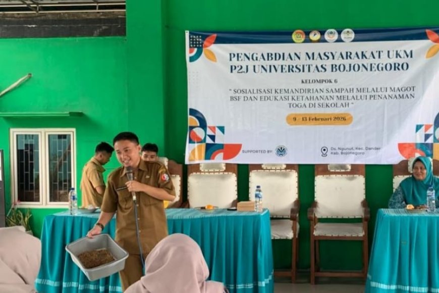Gandeng DLH, UKM P2J Unigoro Edukasi Warga Ngunut Kelola Sampah Organik Lewat Maggot BSF