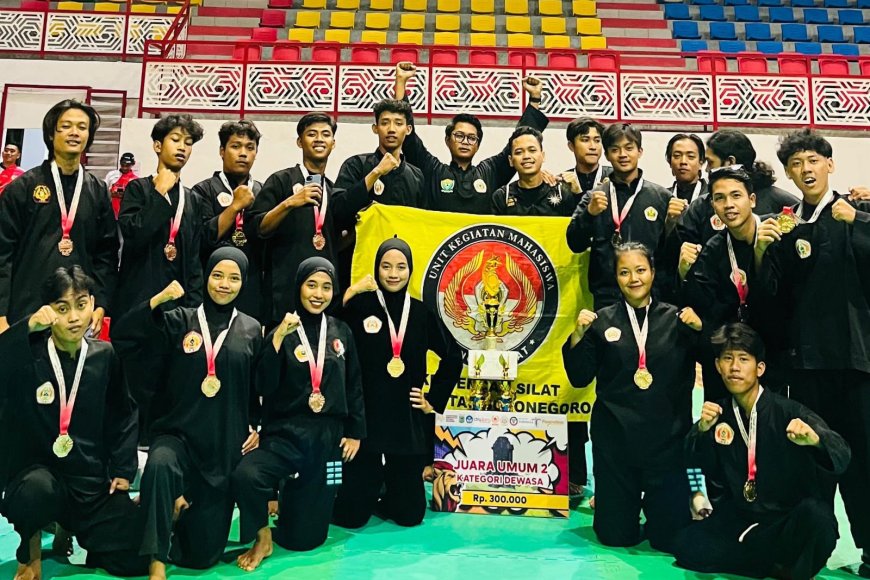 KEMENANGAN GEMILANG UKM PENCAK SILAT UNIVERSITAS BOJONEGORO MEMBAWA PULANG 16 MEDALI DI LIGA PELAJAR COMPETITION 2026