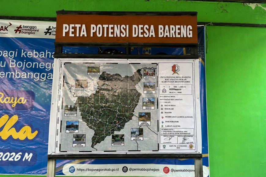 Dorong Pembangunan Berbasis Data, KKNTK 14 UNIGORO Luncurkan Peta Potensi Desa Bareng