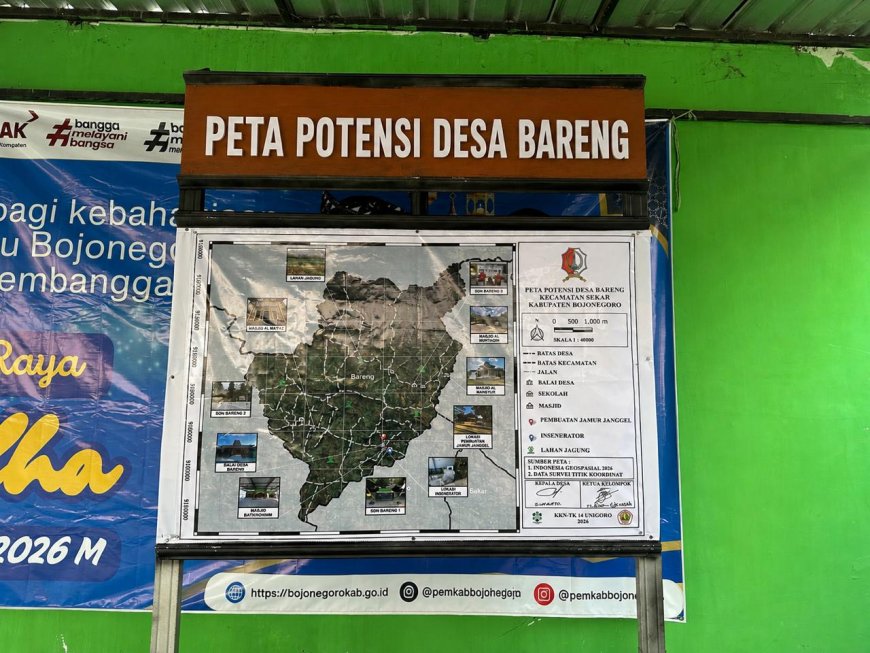 Dorong Pembangunan Berbasis Data, KKNTK 14 UNIGORO Luncurkan Peta Potensi Desa Bareng